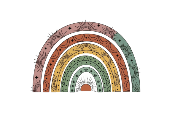 Download Boho Patterned Rainbow Celestial Arc - Rainbow Collection