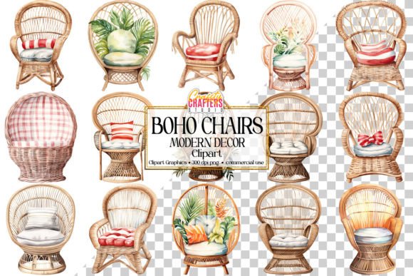 Download Boho Chic Chair Decor PNG Clipart Set - Decor Collection