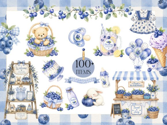 Download Watercolor Blueberries Clipart - Premium Resources