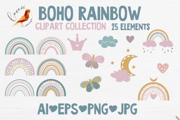Download Boho Rainbow Baby Clipart Collection - Rainbow Collection