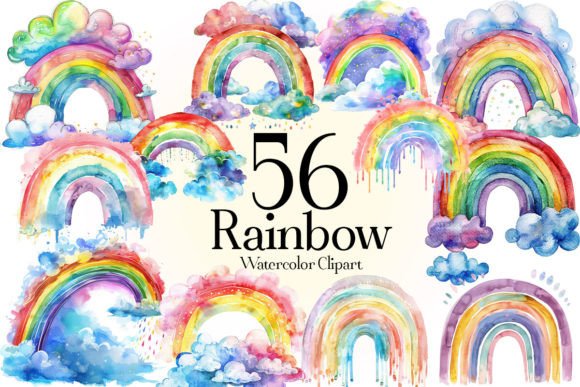 Download Watercolor Rainbow Clipart - Rainbow Collection