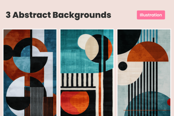 Download 3 Abstract Illustrations | Geometric Art - Abstract illustrations Collection