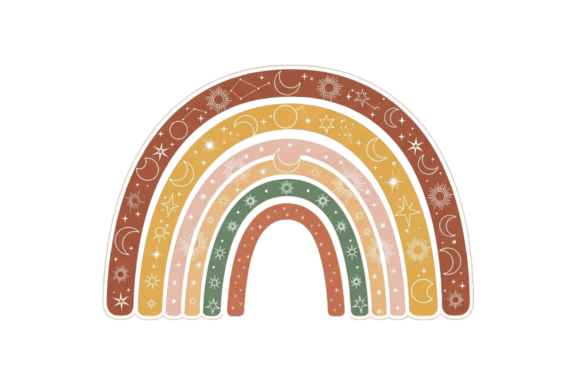 Download Boho Celestial Rainbow Arch Design Art - Rainbow Collection