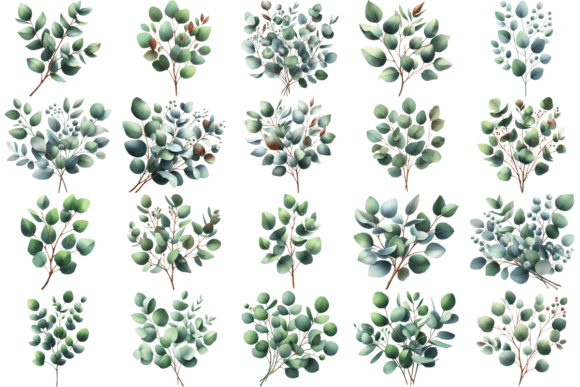 Download 20 Watercolor Eucalyptus Clipart Bundle - Premium Resources