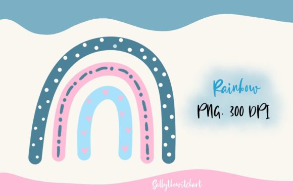 Download Pink Blue Theme Boho Rainbow PNG Clipart - Rainbow Collection