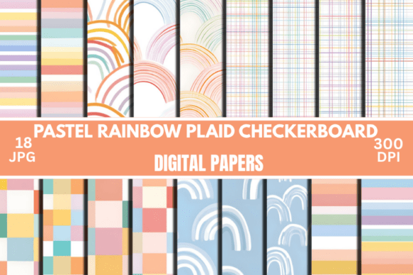 Download Pastel Rainbow Digital Paper Plaid Paper - Rainbow Collection
