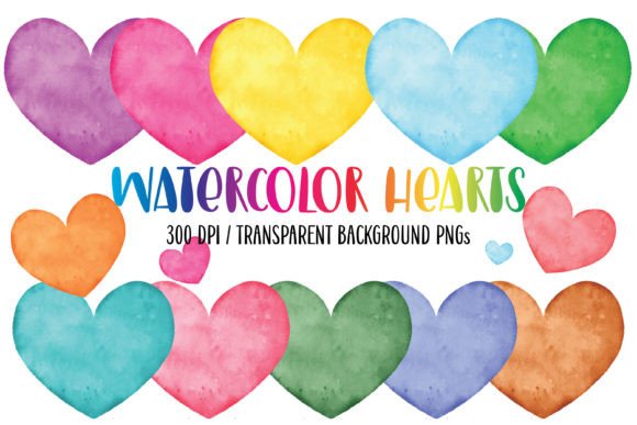 Download Rainbow PNG Watercolor Hearts Clipart - Rainbow Collection