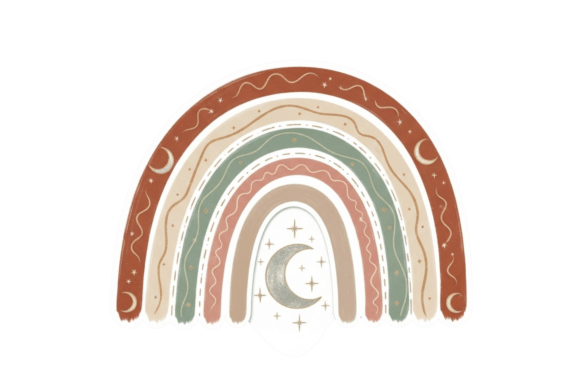 Download Boho Celestial Rainbow with Moon Stars - Rainbow Collection