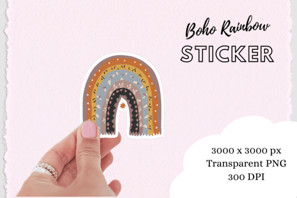 Download Boho Chic Rainbow Sticker - Rainbow Collection
