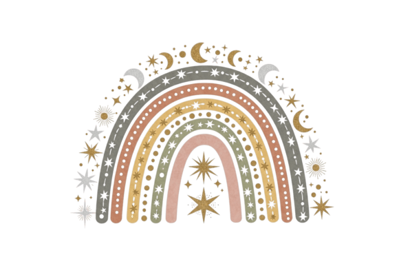 Download Boho Celestial Glitter Rainbow Design - Rainbow Collection