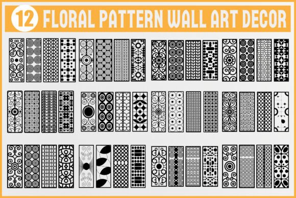Download Floral Pattern Wall Art Decor Panel Set - Decor Collection