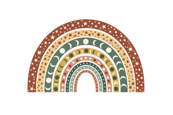 Download Boho Celestial Rainbow Star Moon Arch - Rainbow Collection