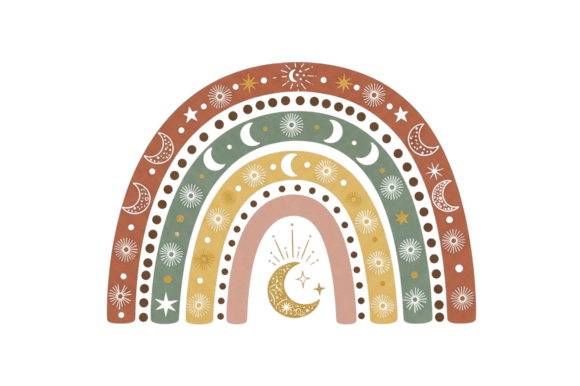 Download Boho Rainbow with Celestial Elements - Rainbow Collection