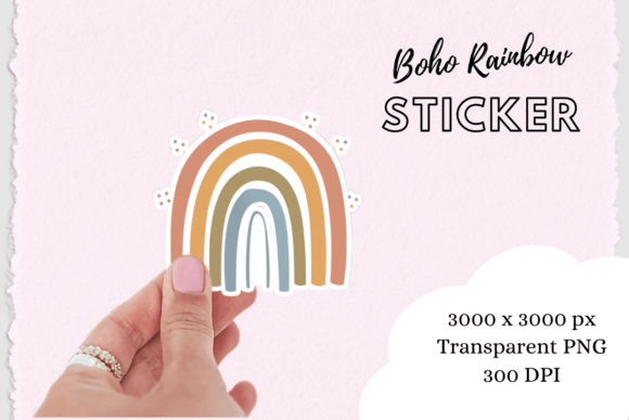 Download Boho Chic Rainbow Sticker - Rainbow Collection