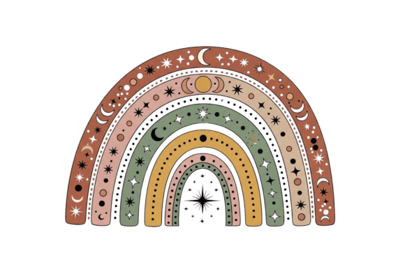 Download Boho Celestial Rainbow Arc Design Art - Rainbow Collection