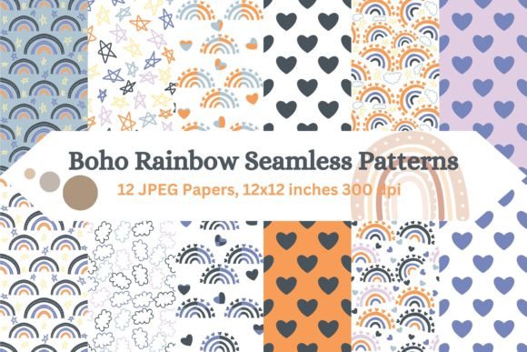 Download Mystical Boho Rainbow Patterns - Rainbow Collection