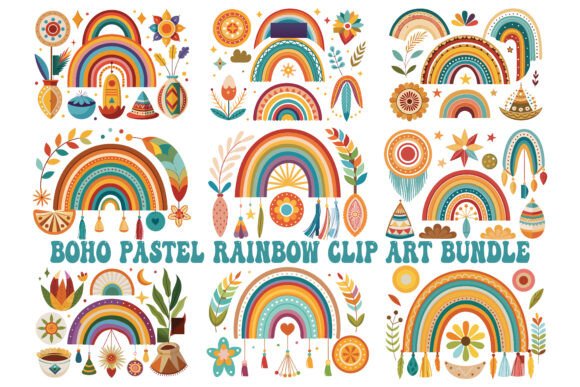 Download Boho Rainbow Design Art Vector - Rainbow Collection