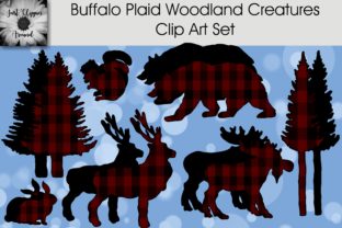 Download Buffalo Plaid Woodland Creatures Clip Art Set - Woodland creatures Collection